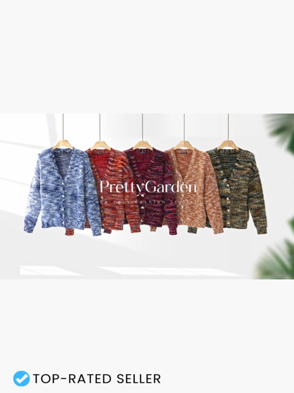 Striped V-Neck Cardigan Fuzzy Knit Oversized Chic Fall Winter Outerwear - Picture 5 of 7